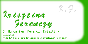 krisztina ferenczy business card